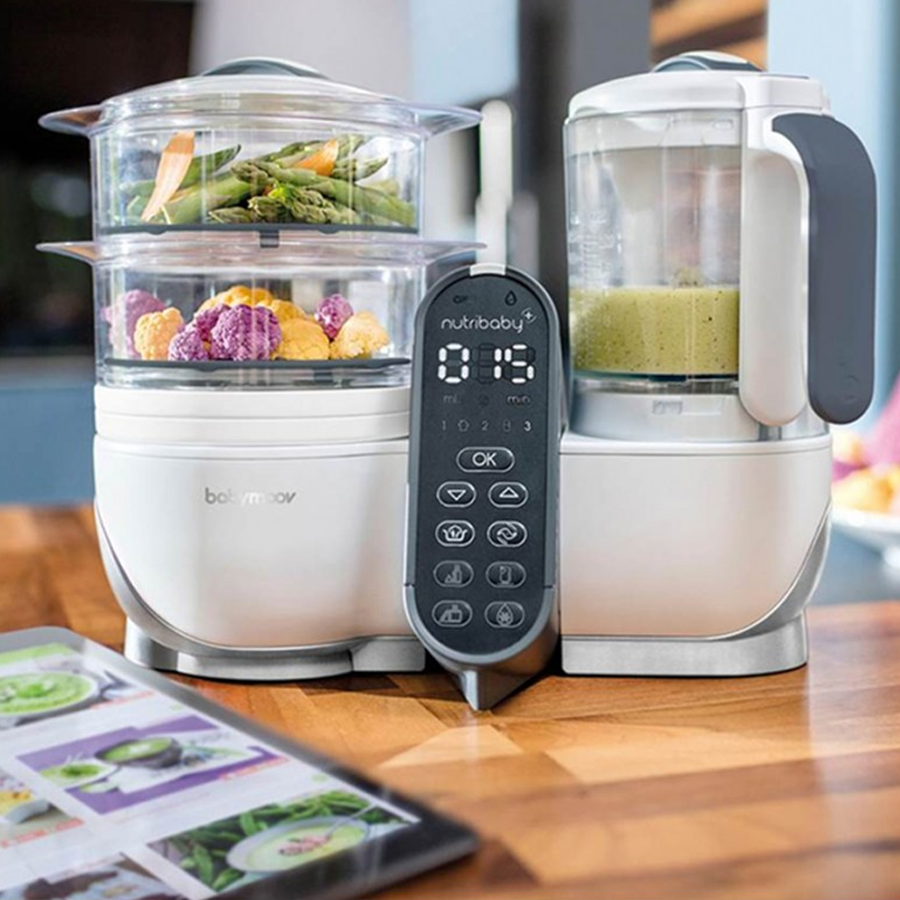 Máy tiệt trùng xay hấp đa năng Babymoov Nutribaby Plus 5in1 BM14689 - màu kem trắng