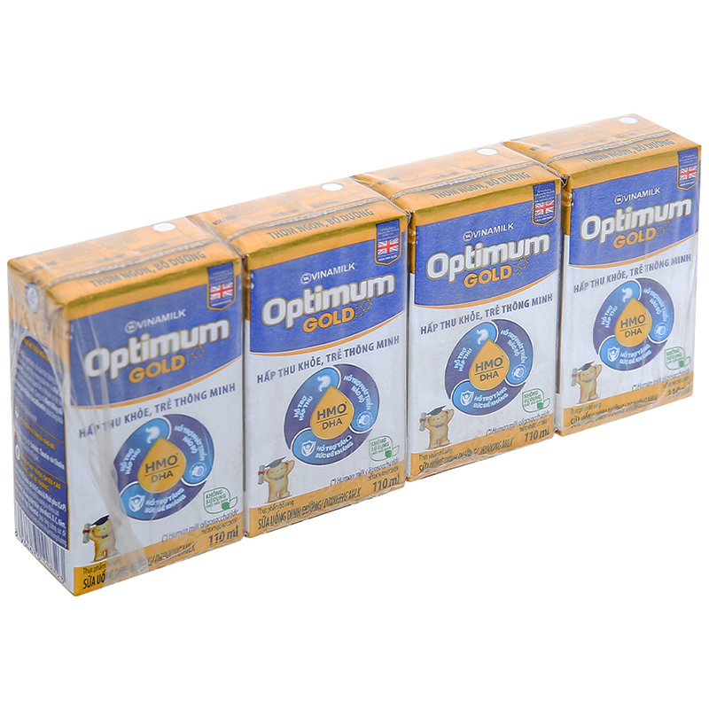 Sữa bột pha sẵn Vinamilk Optimum Gold 110ml - Lốc 4 hộp