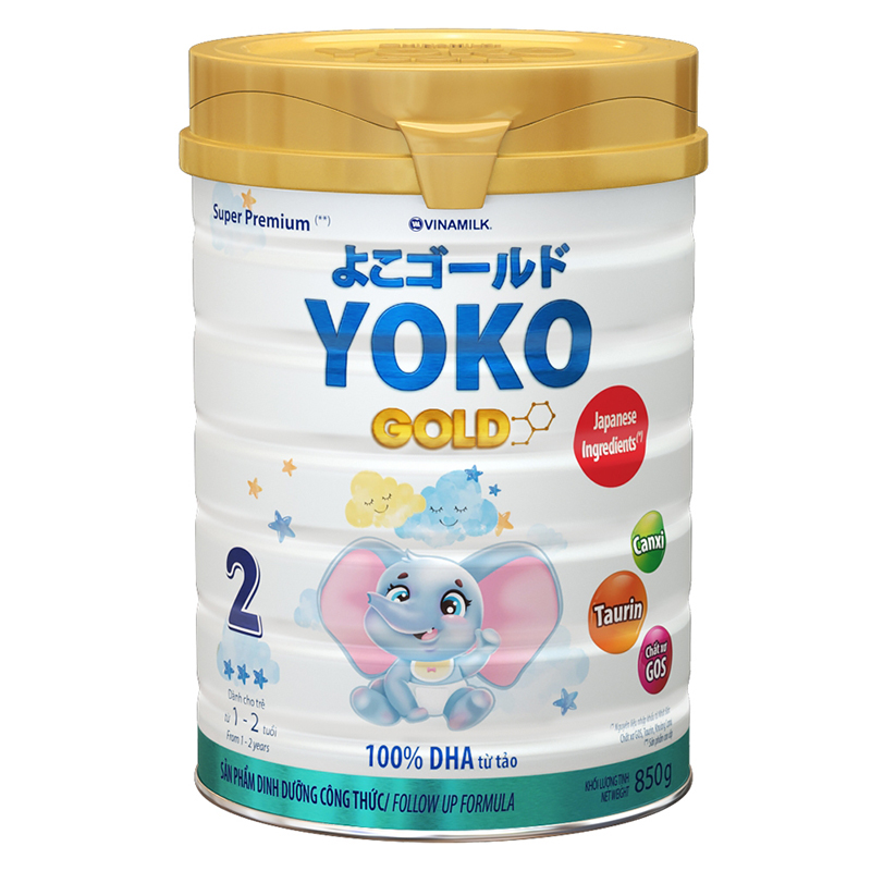 Sữa bột Vinamilk Yoko Gold 2 850g (1-2 tuổi)