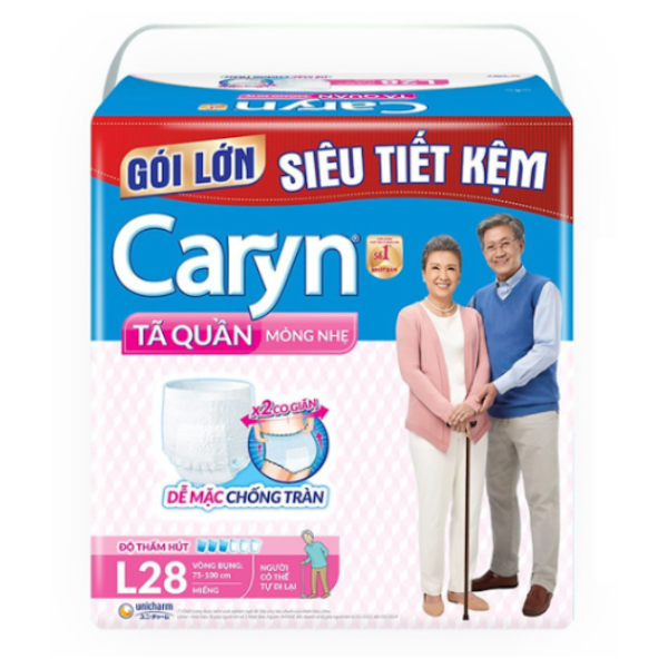 Tã Quần Người Lớn Mỏng Nhẹ Caryn Size L 28 Miếng
