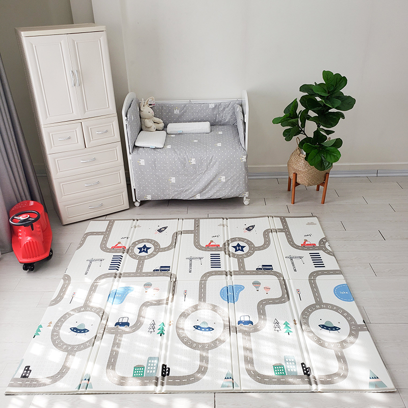 Thảm Gấp Umoo 1cm UM-0766 Họa Tiết Đường Phố (1m8x2m)