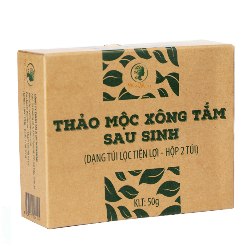 Thảo mộc xông tắm sau sinh Wonmom 50g (Loại 2 túi lọc)