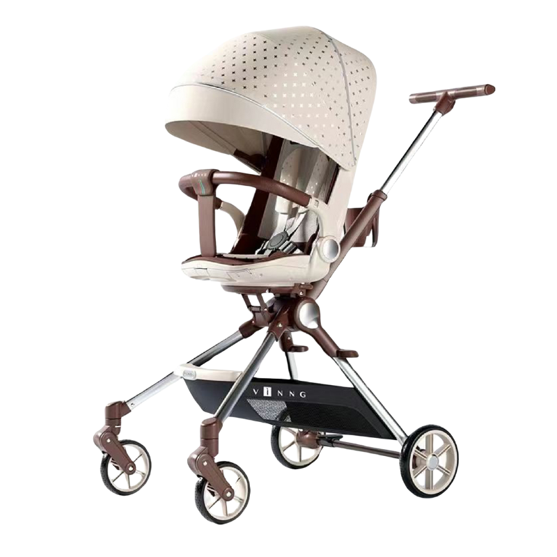 Xe Đẩy Đảo Chiều Gấp Gọn Vinng Q7 - Màu Be