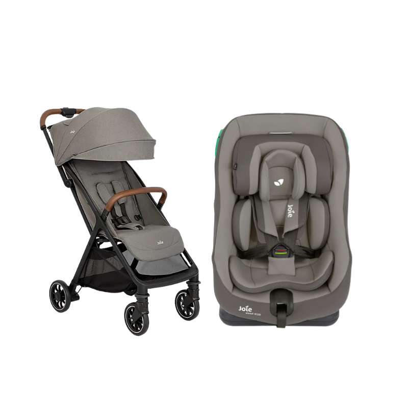Xe Đẩy Trẻ Em Joie Pact Pro W/ RC & ADPT Pebble + Ghế Ngồi Ô Tô Trẻ Em Joie Steadi R129 Cobble Stone