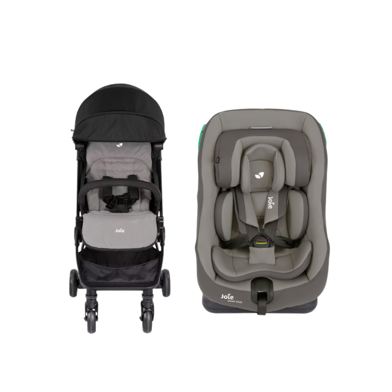 Xe đẩy trẻ em Joie Pact W/ RC&ADPT&TB Ember + Ghế Ngồi Ô Tô Trẻ Em Joie Steadi R129 Cobble Stone
