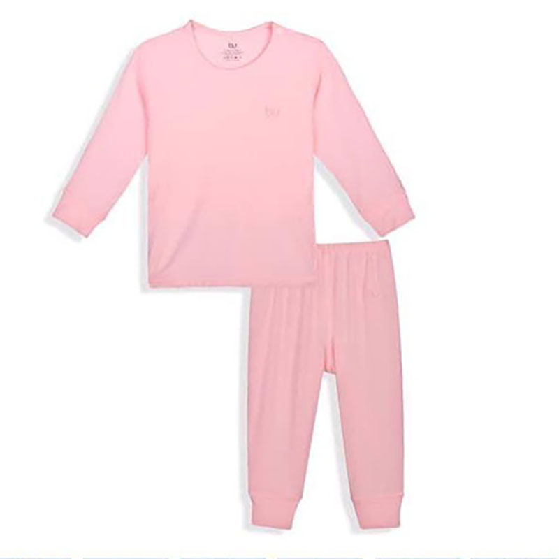 BB001.pink- Bộ dài tay cài vai quần dài BU