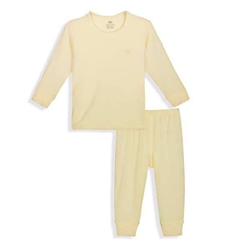 BB001.Yellow-Bộ dài tay cài vai quần dài BU