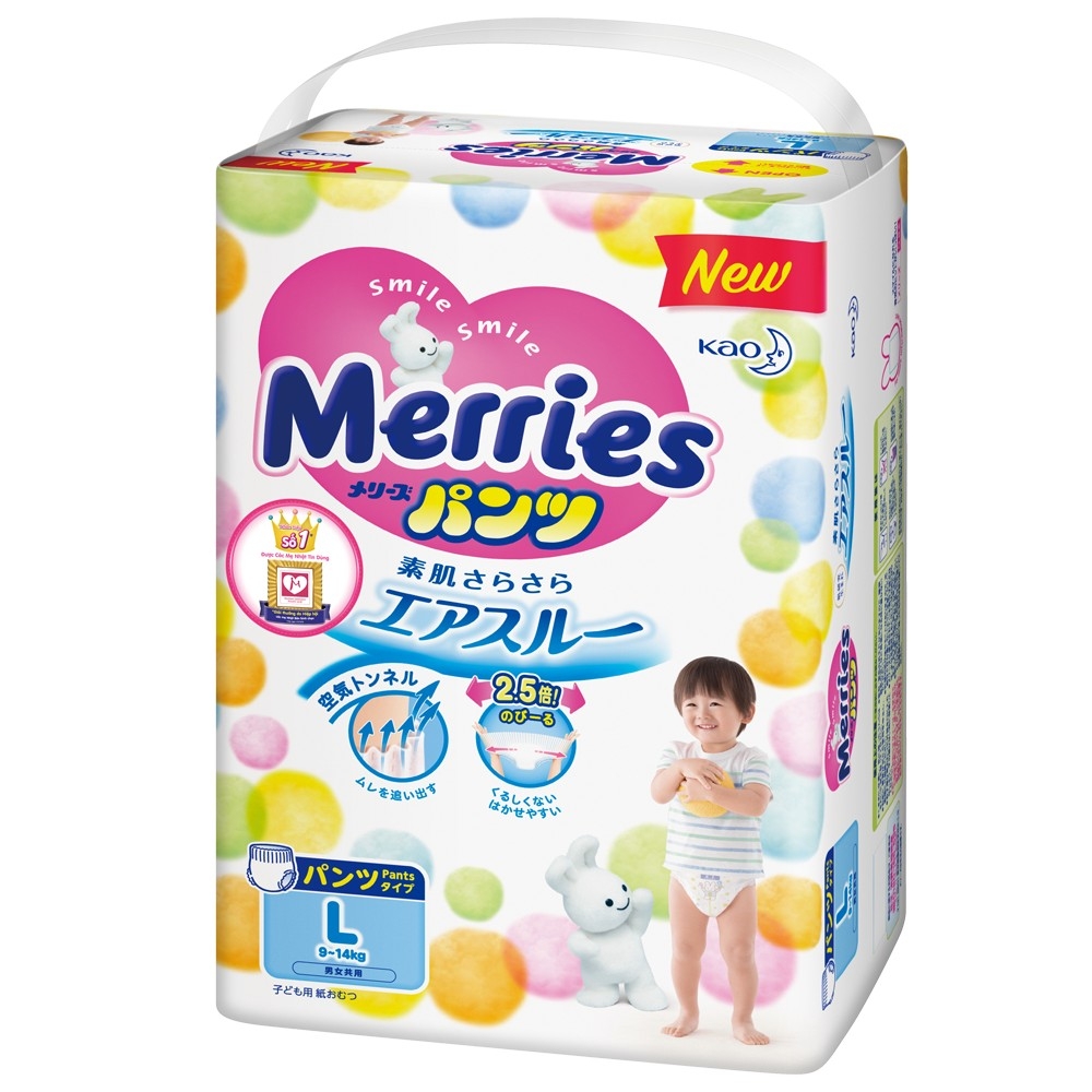 Bỉm - Tã quần Merries Size L - 44 Miếng