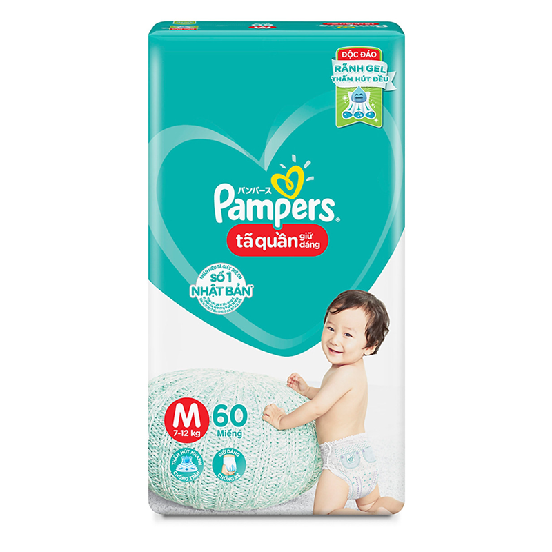 Bỉm - Tã quần Pampers Jumbo size M 60 miếng (Bé 7 - 12kg)