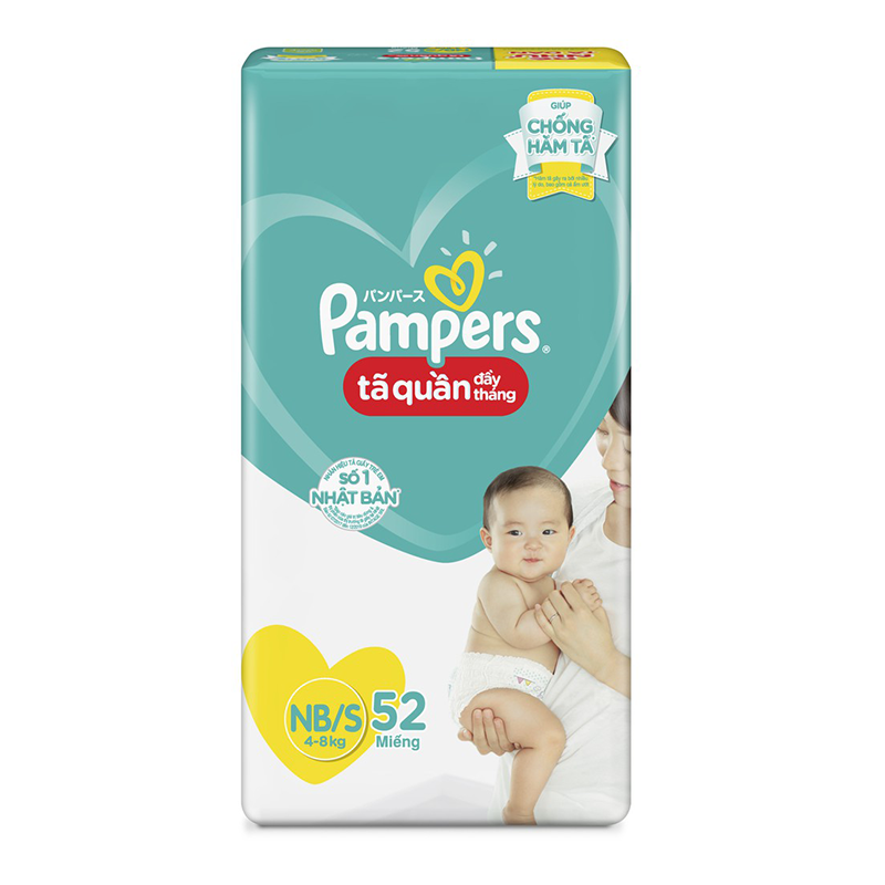 Bỉm - Tã quần Pampers tiết kiệm size S 52 miếng (Bé 4 - 8kg)