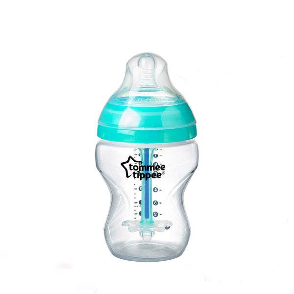Bình Sữa Siêu Chống Chống Đầy Hơi Kèm Báo Nhiệt Tommee Tippee Advanced Anti-Colic 260ml, Núm Ty Đi Kèm 0-3 Tháng