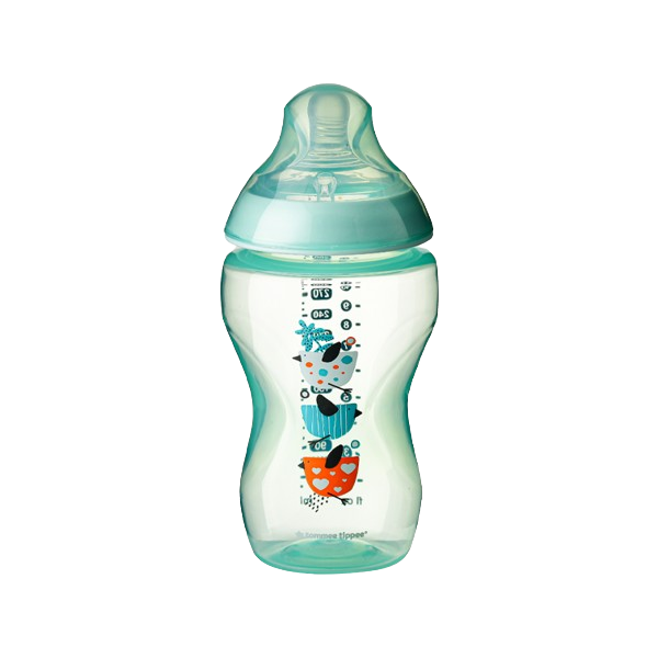 Bình Sữa Ty Siêu Mềm Tự Nhiên Tommee Tippee Closer To Nature 340ml, Núm Ty Đi Kèm 3-6 Tháng – Xanh Ngọc