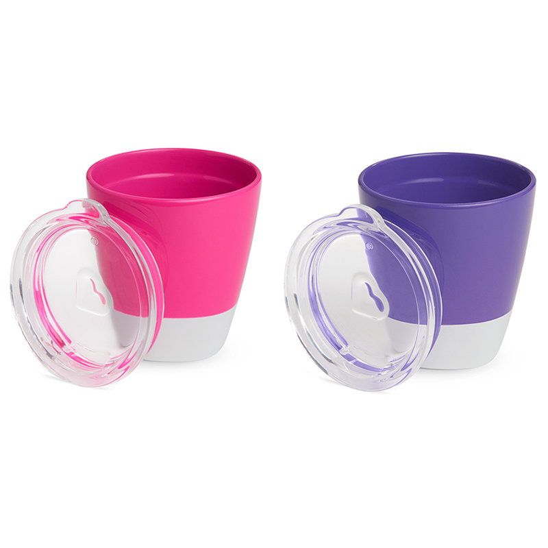 Bộ 2 cốc có nắp Munchkin 207ml màu hồng + tím