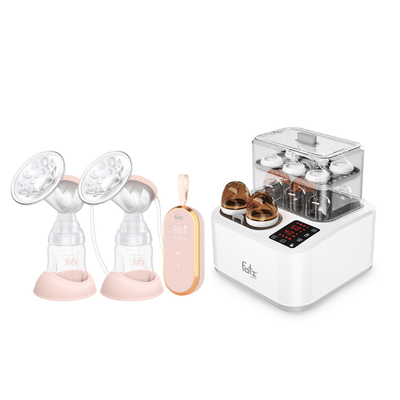 Combo Máy Hút Sữa Điện Đôi Fatzbaby Resonance 5 + Máy Tiệt Trùng Sấy Khô Nấu Cháo Thông Minh Tích Hợp Máy Hâm Sữa Fatzbaby Captain 2