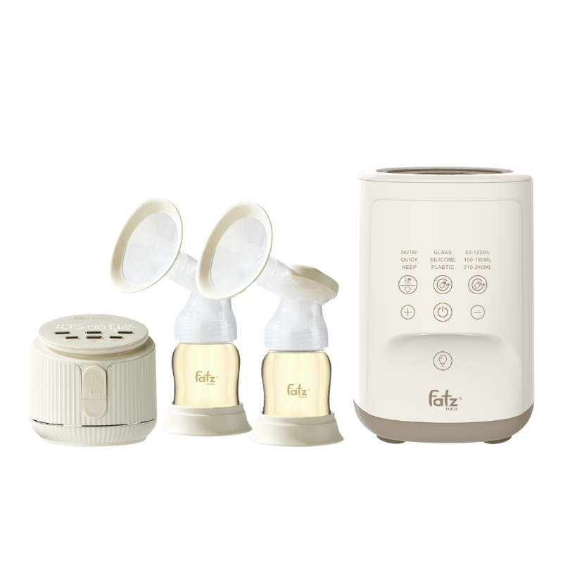 Combo Máy Hút Sữa Điện Đôi Rung Mát Xa Fatzbaby Resonance 11 Plus + Máy Hâm Sữa Và Lắc Sữa Thông Minh Fatzbaby Mono 16 Plus