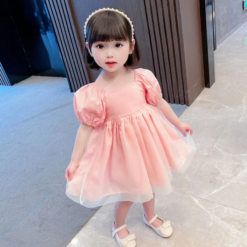 DV541 - Đầm Babydoll Xinh Xắn Cho Bé Màu Hồng