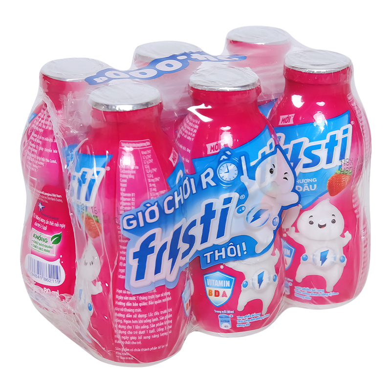 Sữa chua uống Fristi vị dâu – Lốc 6 chai 80ml