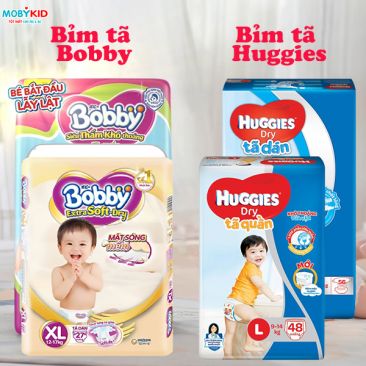 Chi tiết so sánh bỉm Huggies và Bobby, Bỉm loại nào tốt hơn?