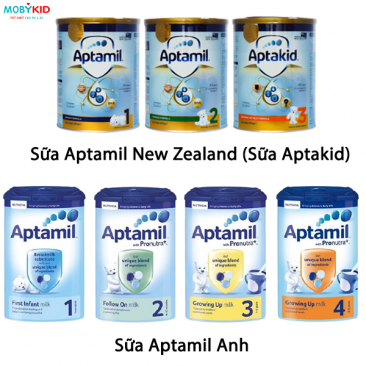 So sánh sữa Aptamil Anh và New Zealand nhập khẩu chính hãng, nên mua loại nào?