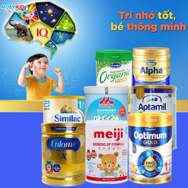 Top 8 sữa bột trẻ em giúp bé phát triển trí não được chuyên gia khuyên dùng