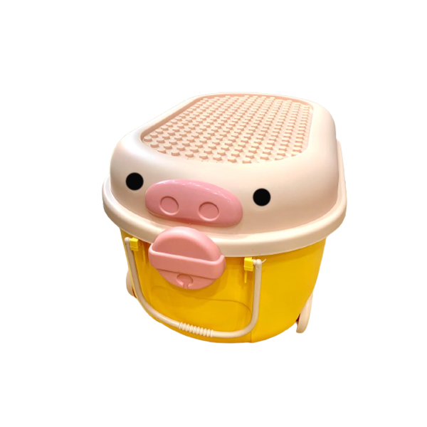Thùng Đựng Đồ Chơi Cho Bé Hình Heo Holla 38L - Màu Vàng