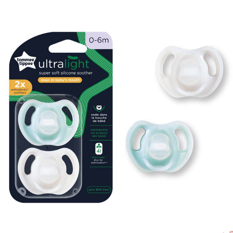 Ty Ngậm Silicon Siêu Nhẹ Cho Bé Tommee Tippee Ultra Light 0-6 Tháng (Vỉ Đôi)