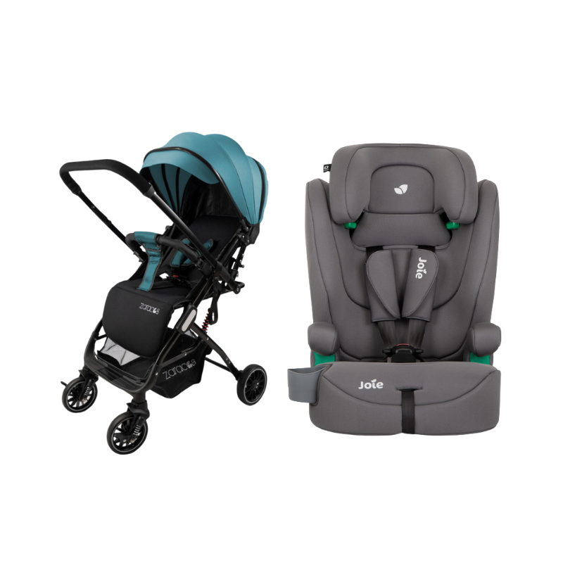 Xe Đẩy Trẻ Em Gấp Gọn Zaracos Evian 2996 + Ghế Ngồi Ô Tô Trẻ Em Joie Elevate R129 Thunder