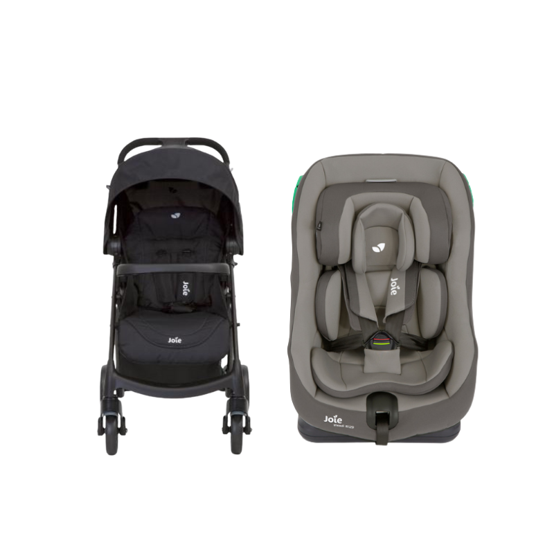 Xe Đẩy Trẻ Em Joie Muze LX W/ FM Coal + Ghế Ngồi Ô Tô Trẻ Em Joie Steadi R129 Cobble Stone