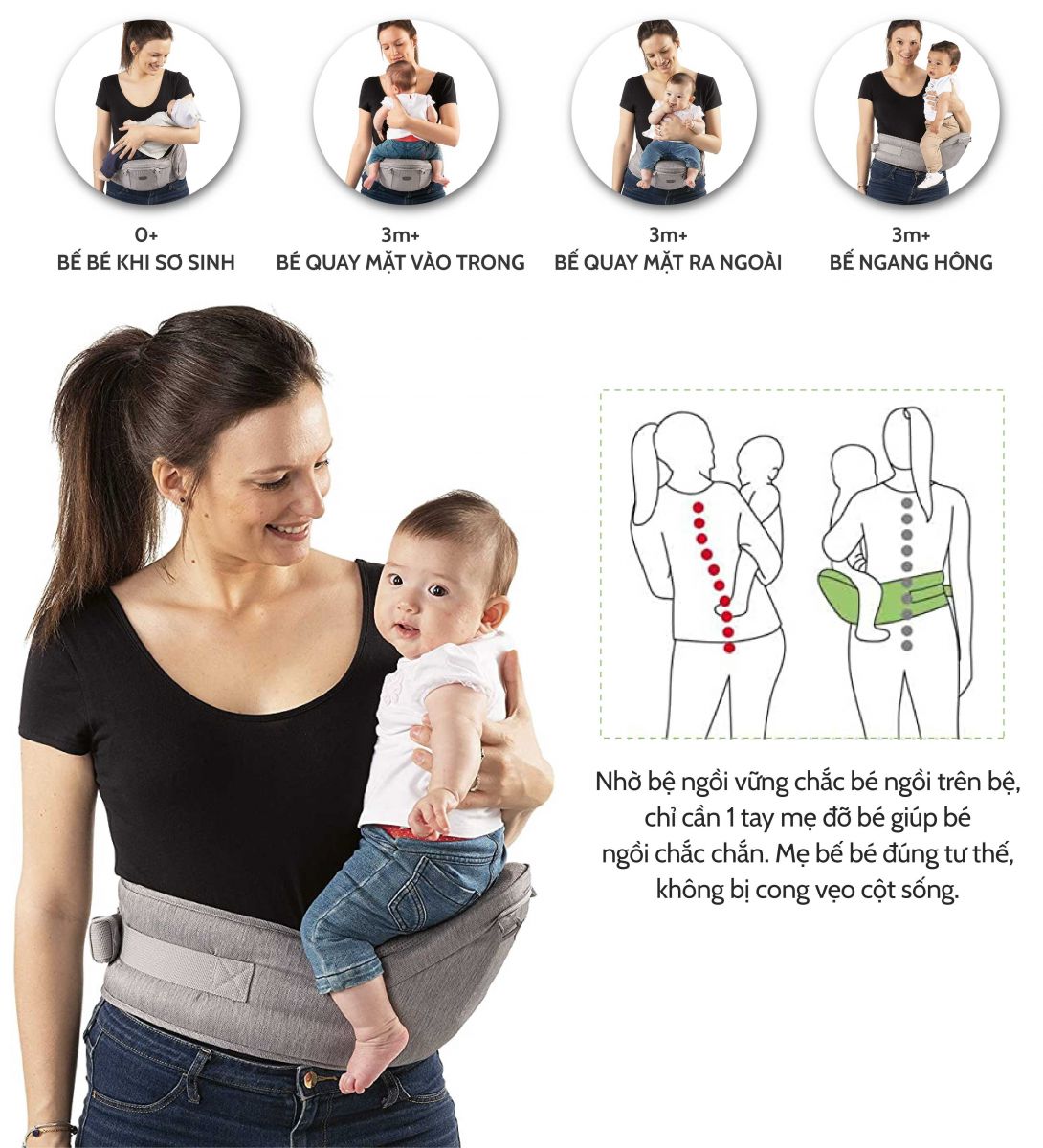 Địu ngồi HipSeat Chicco 3in1 Titanium