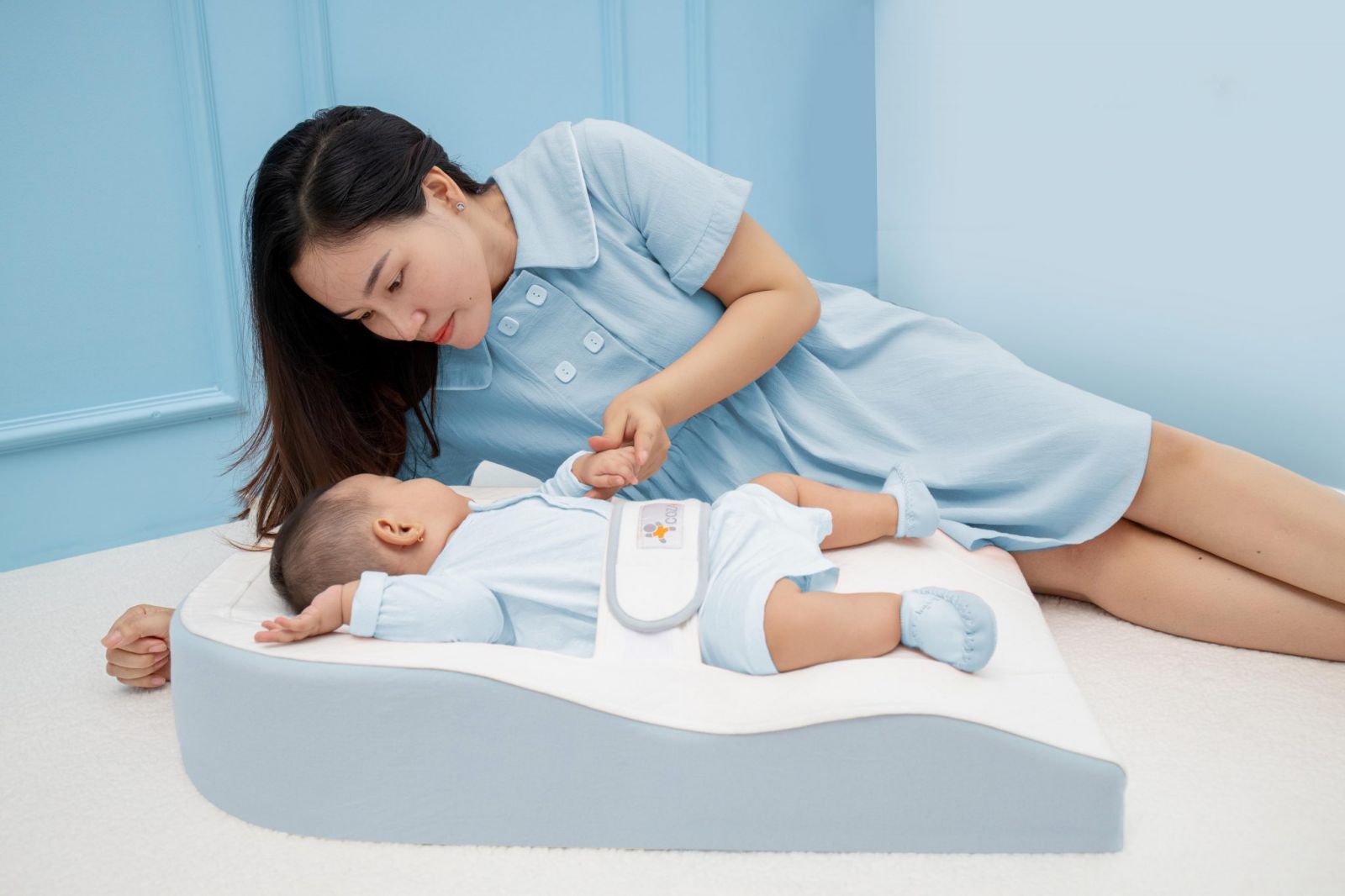 Đệm ngủ đúng tư thế và chống trào ngược Coza LITE - Màu Xanh Dương