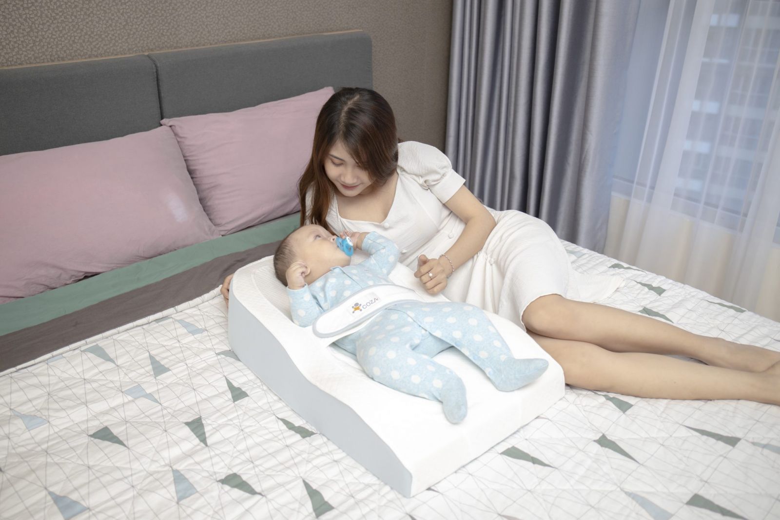 Đệm ngủ đúng tư thế và chống trào ngược Coza LITE - Màu Xanh Dương
