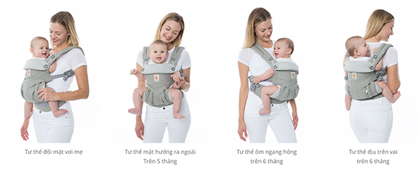 Địu cho bé Ergobaby 360 Cool Air Mesh – Onyx Black