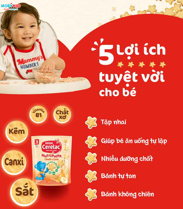 Review chi tiết bánh ăn dặm Nestle Cerelac Nutripuffs nhiều vị dành cho bé