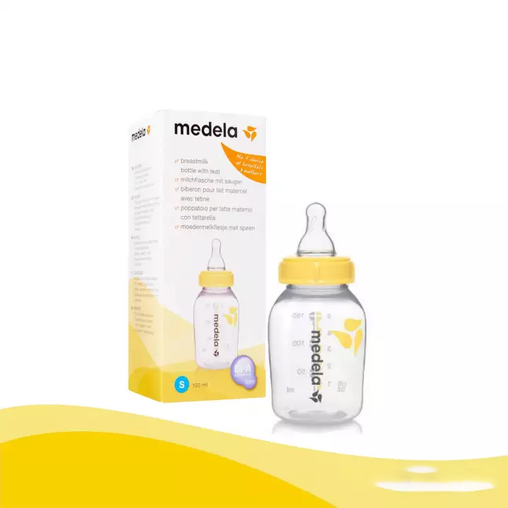 Bình sữa 150ml núm S (150ml, Trắng)