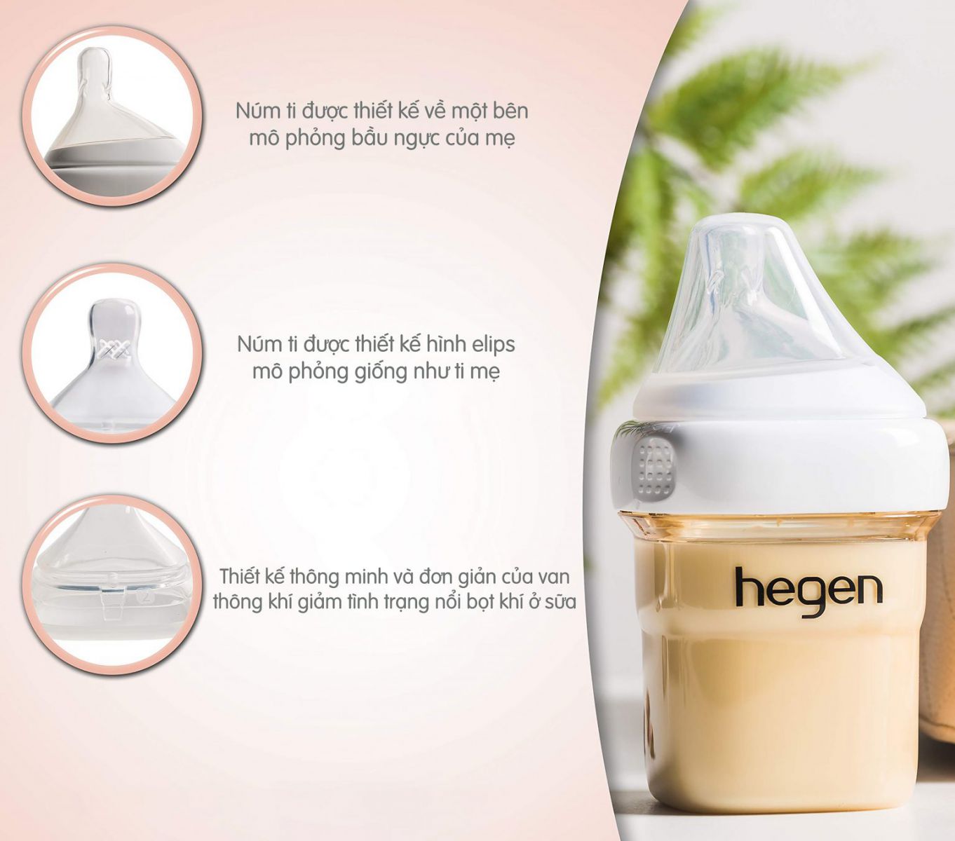 Bình sữa Hegen PPSU 60ml núm ti extract flow dành cho bé 0 đến 1 tháng tuổi