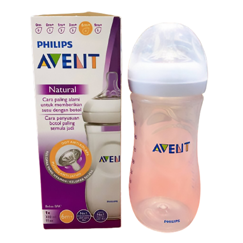 Bình sữa Philips Avent Natural nhựa PP BPA Free thiết kế tự nhiên 330ml (SCF696) (6M+)