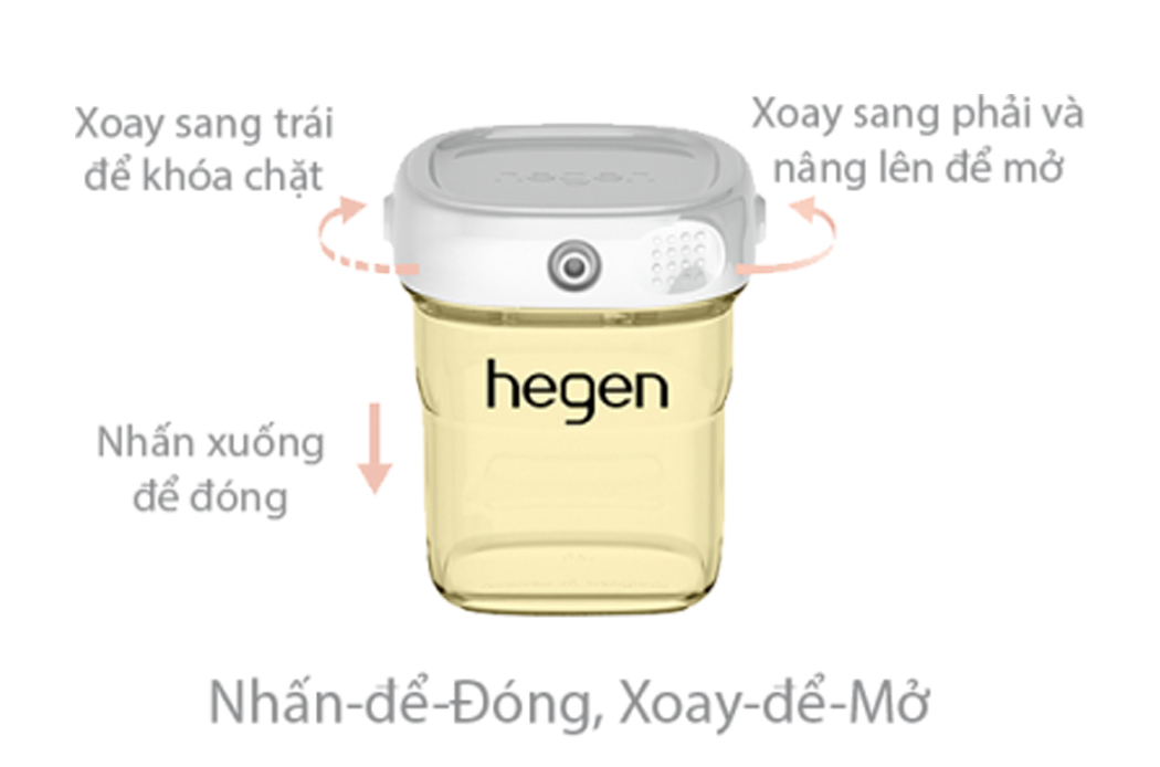 Bình trữ sữa Hegen PPSU 60ml nắp màu trắng