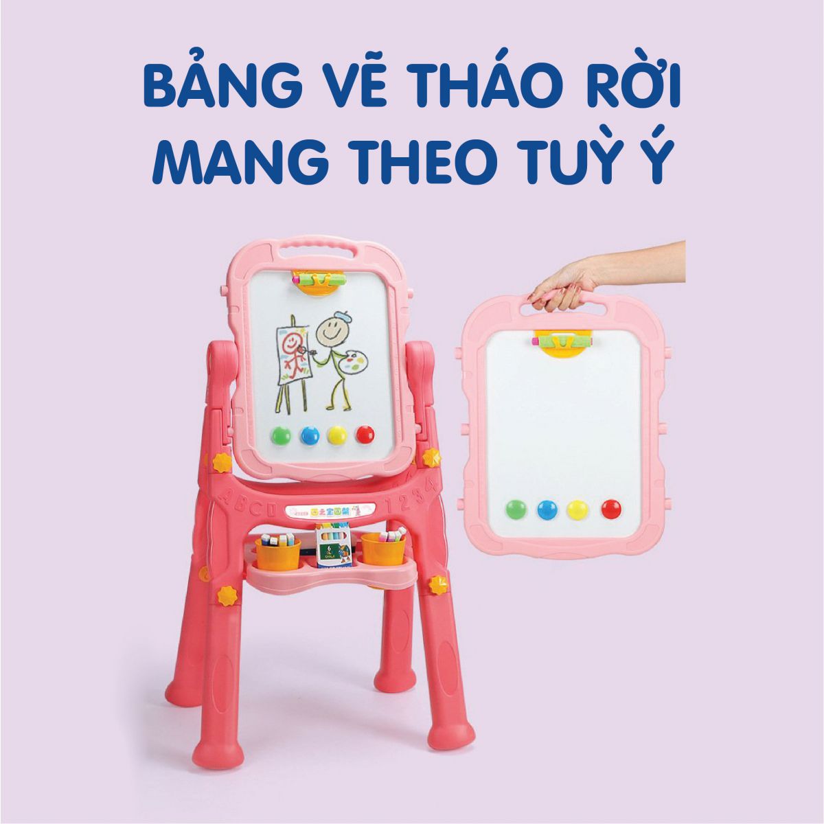 Bảng vẽ Holla hai mặt HL-1666 màu hồng