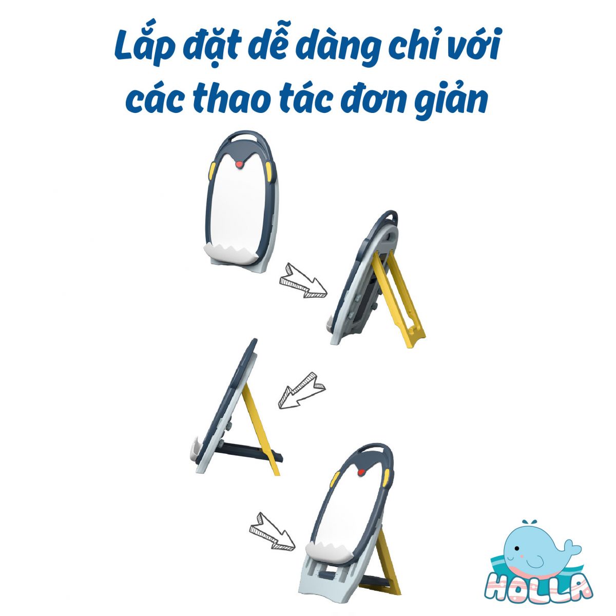 Bảng vẽ chim cánh cụt Holla màu xanh 