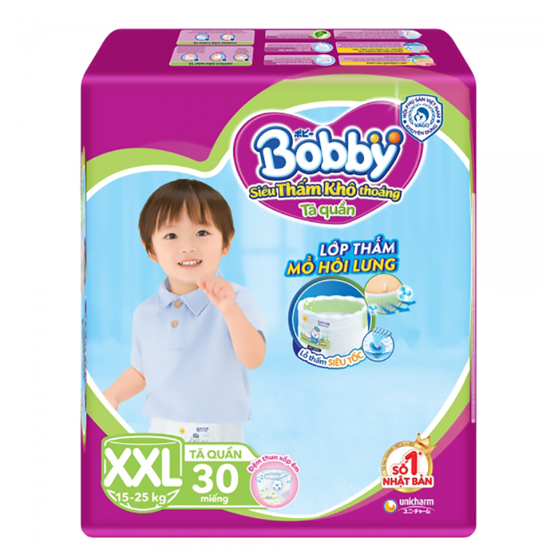 Bỉm - Tã quần Bobby Fresh Pants Size XXL - 30 miếng (15 - 25kg)