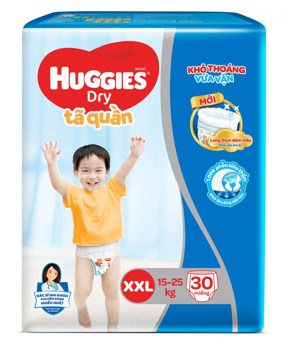 Bỉm - Tã quần Huggies size XXL - 30 miếng (Cho bé 15 - 25kg)