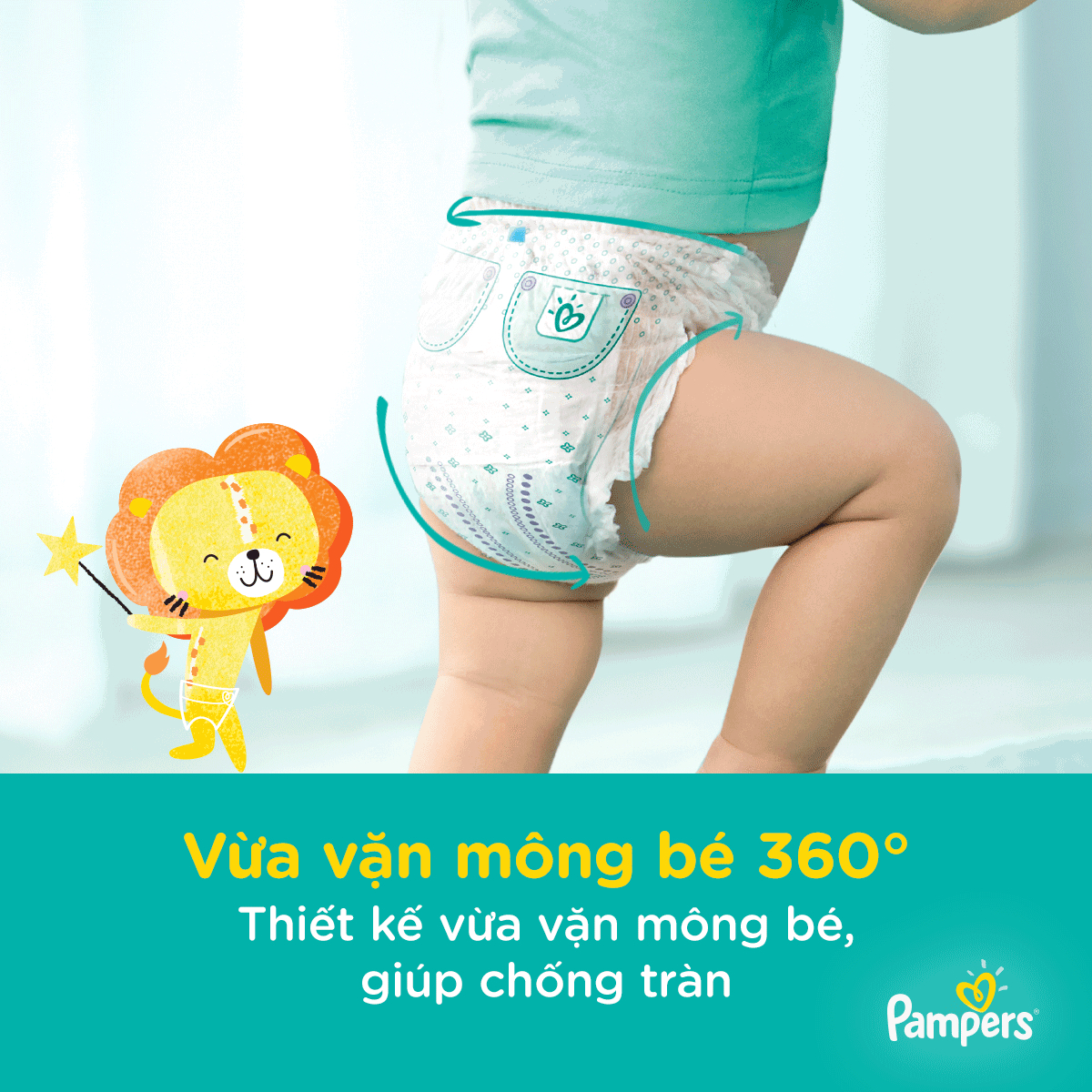 Bỉm - Tã quần Pampers tiết kiệm size L 36 miếng (Bé 9-14kg)