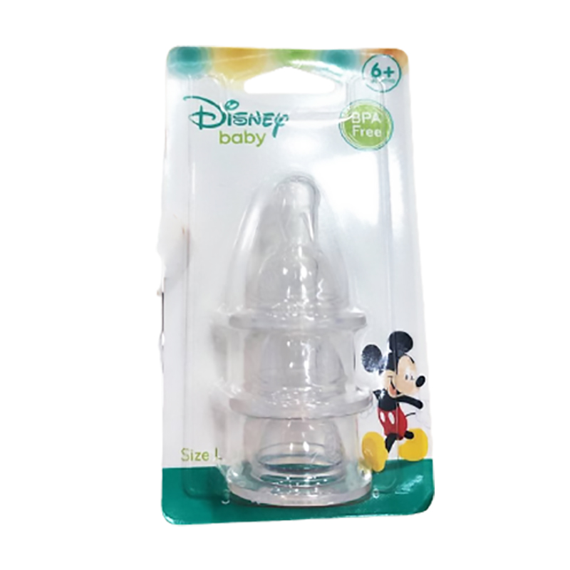 Bộ 3 núm ty silicone Disney Baby cổ thường size L DN2836 (6M+)