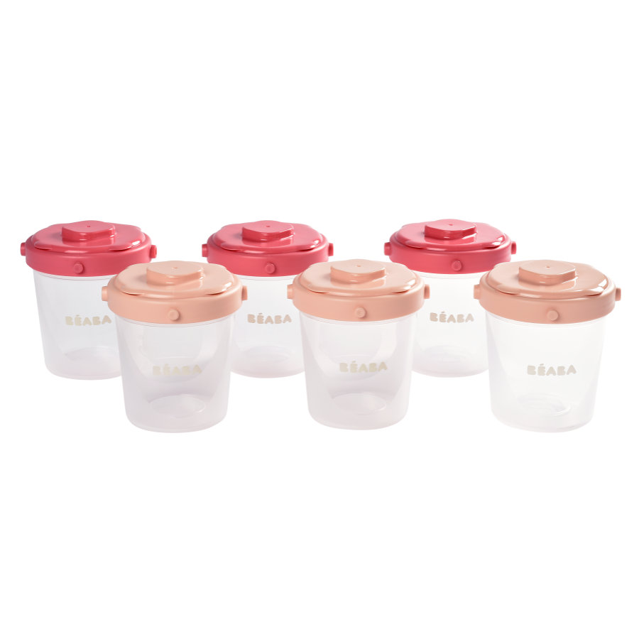 Bộ 6 Hộp Chia Thức Ăn 200ml Béaba Hồng Gold