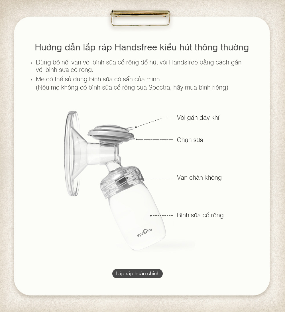 Bộ cúp hút sữa rảnh tay Spectra Handsfree (Size 24/25/28mm)