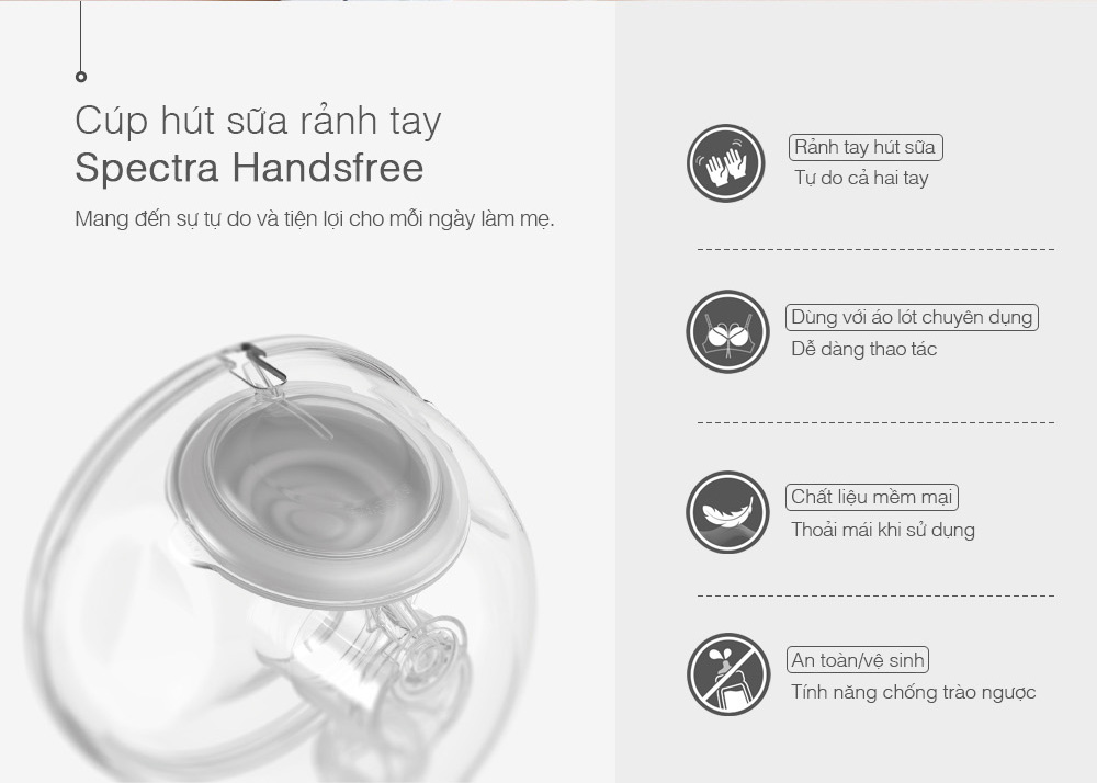 Bộ cúp hút sữa rảnh tay Spectra Handsfree (Size 24/25/28mm)