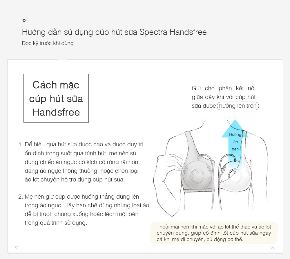 Bộ cúp hút sữa rảnh tay Spectra Handsfree (Size 24/25/28mm)