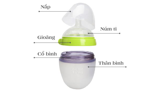 Bộ hai bình silicone Comotomo 250ml - Hồng