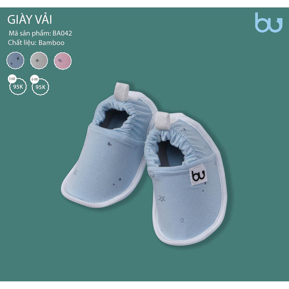BA042.2 - Giày vải Bamboo Bu màu xanh