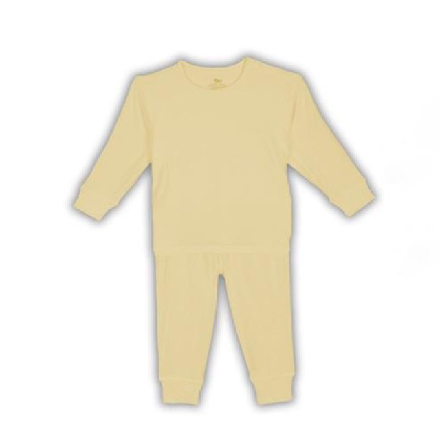 BB001.Yellow-Bộ dài tay cài vai quần dài BU
